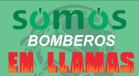 Encabezado del cartel de la convocatoria de asamblea SOMOS Bomberos en Llamas del 28 de octubre de 2022 - Somos Sindicalistas en contra del desprecio a la profesión de bombero