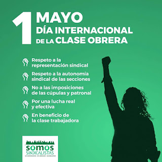 Imagen de la convocatoria para el 1 de mayo de Somos Sindicalistas para el dia internacional de la clase obrera | Post-LA DEMOCRACIA EN EL MUNDO DEL TRABAJO EN ESPAÑA.