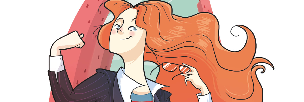 Dibujo de mujer con traje donde se asoma la camiseta de superman | Trabajo Digno | Sindicalismo | Somos Sindicalistas