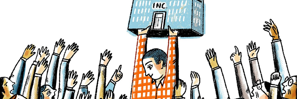 Dibujo Trabajadores unidos durante una movilización sindical | Derecho a Huelga | Somos Sindicalistas | Afíliate